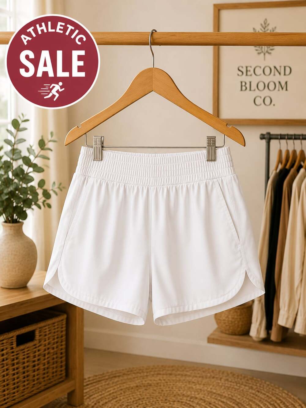Lululemon Off White High-Rise Athletic Shorts – Sz Tag Missing (fits small) B1G1